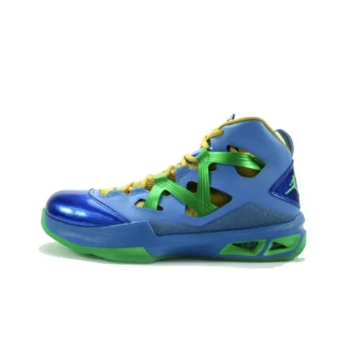 Jordan Melo M9 Durable Breathable High Top Basketball Shoes Unisex Blue