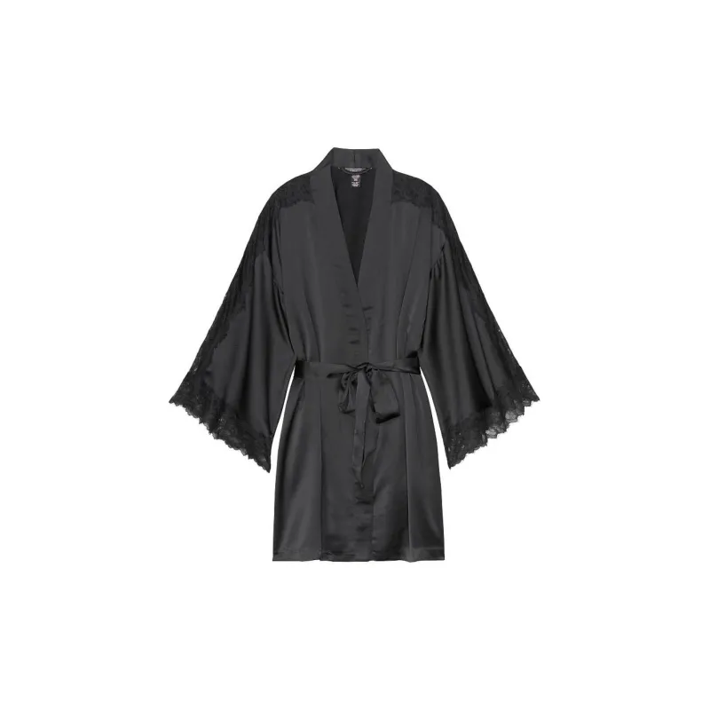 Victoria's Secret Pajama Robe Women's Black-0
