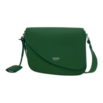 FERRAGAMO Stamped Calfskin Crossbody Bag Shoulder Bag Men's Forest Green