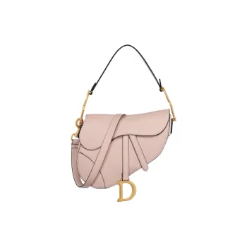 DIOR Saddle Grained Calfskin Saddle Bag Shoulder Bag Crossbody Bag Handbag Women's Pink