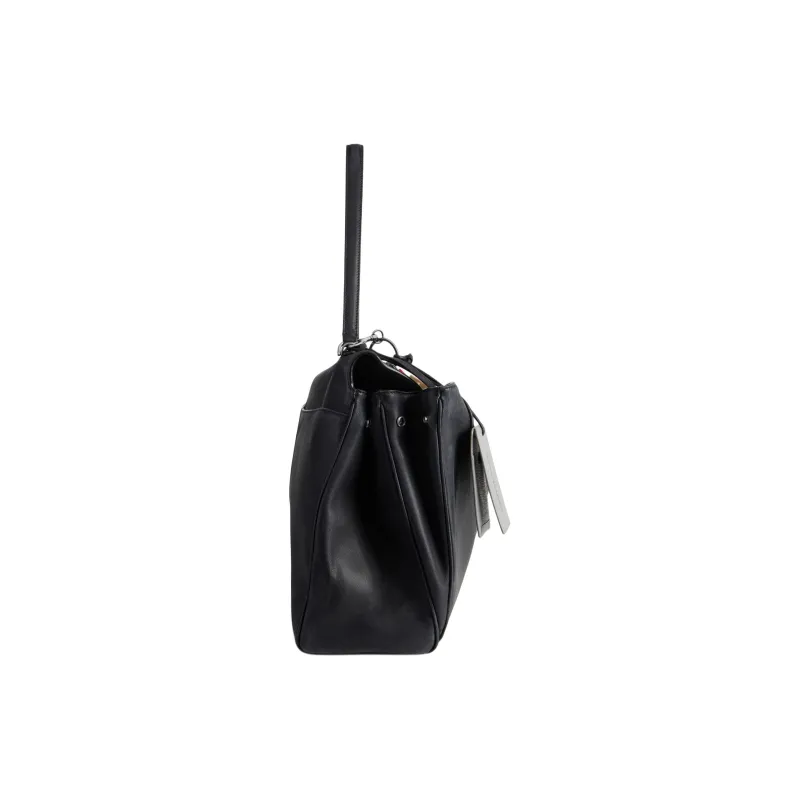 Balenciaga Smooth Calf Leather One Shoulder Handbag Tubas Women's Black-2