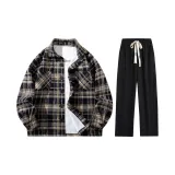 Black Checked and Black Casual Pants