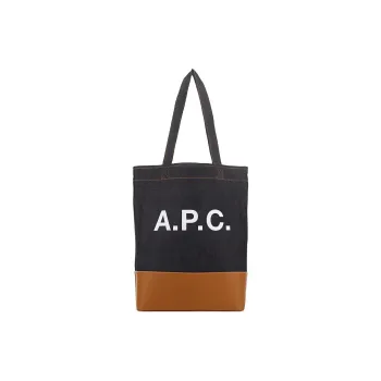 A.P.C Axel Fabric Tote Bag Shopping Bag Shoulder Bag Handbag Men's Blue
