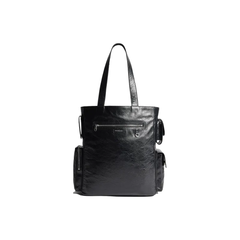 Balenciaga Superbusy Lambskin Tote Bag, Shopping Bag, Handbag Men's Black-3