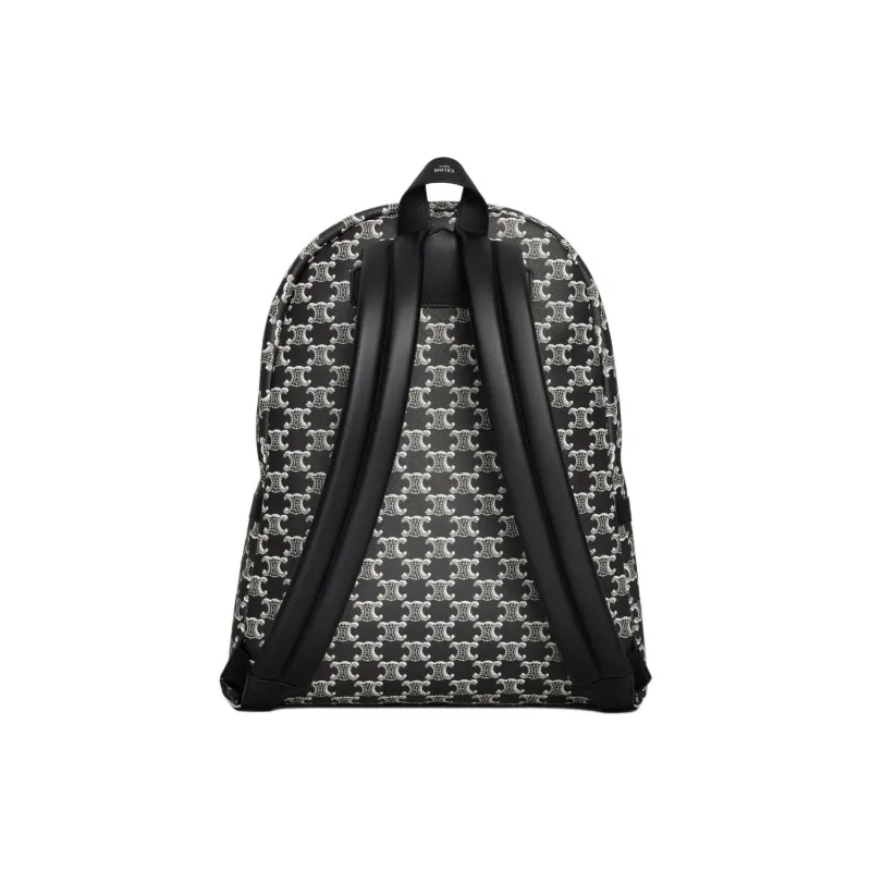 CELINE Cow Leather Backpack Men's Black & White-2
