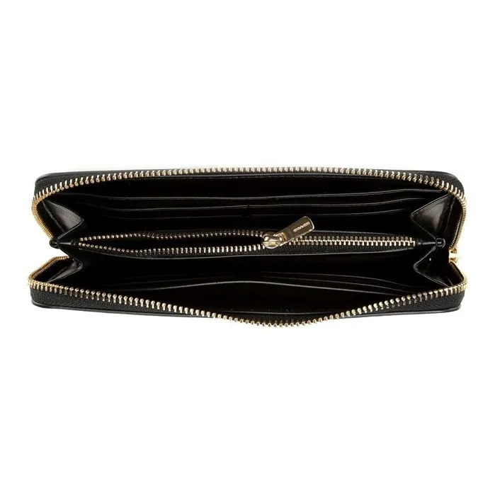 COACH Accordion Zip Calfskin Clutches Wallets Small Size Men's Black-4