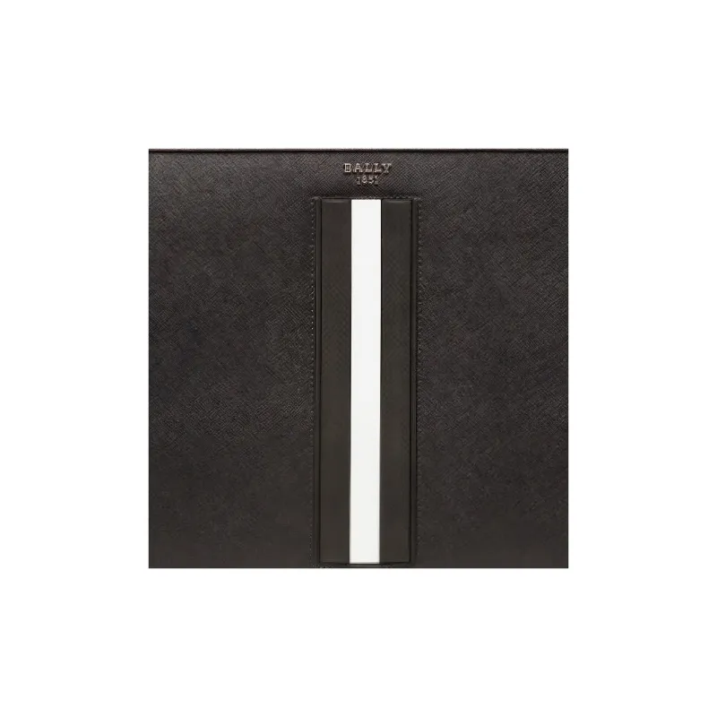 BALLY BOLLIS Cow Leather Clutch Men's Black And White Color Blocking-4