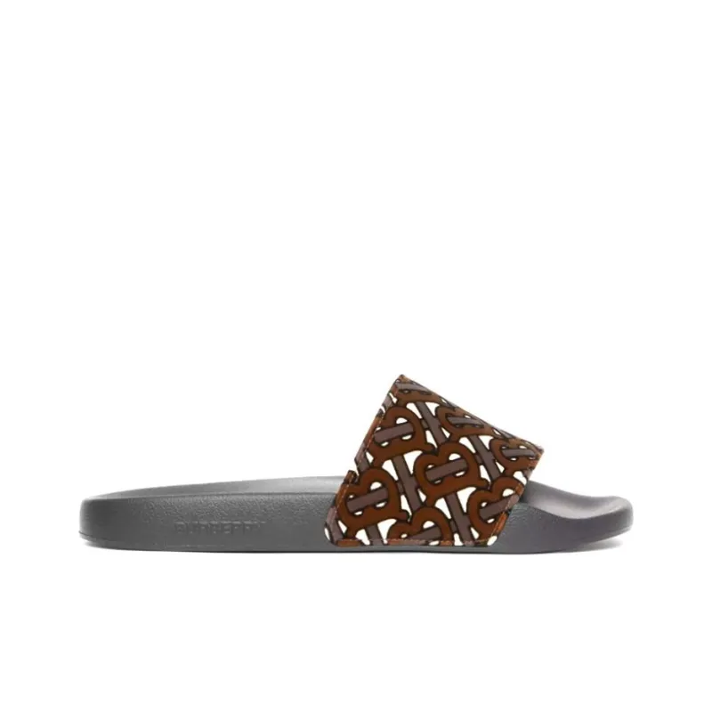 Burberry Odor-Resistant Slide Slippers Women's Mule Brown-1