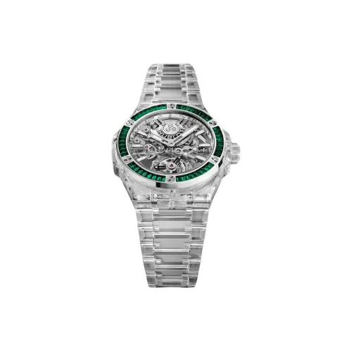 HUBLOT BIG BANG Collection Automatic Mechanical Movement Unisex Watch 43mm Cut Out Dial Sapphire Glass Strap