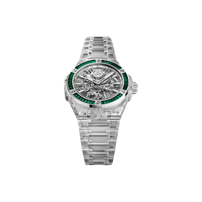 HUBLOT BIG BANG Collection Automatic Mechanical Movement Unisex Watch 43mm Cut Out Dial Sapphire Glass Strap-0