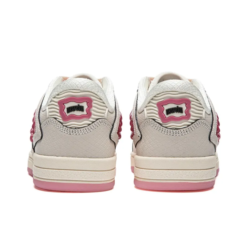 LiNing Wave Pro Cushioning Wear-Resistant Low-Top Skateboard Shoes Unisex Ecru/Fifi Pink-5