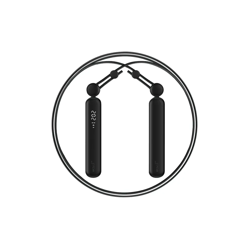 WOLONOW Smart Counting Jump Ropes Adults Plastic ABS Plastic PC Controller TPU+Steel Wire Rope 3m Black-1