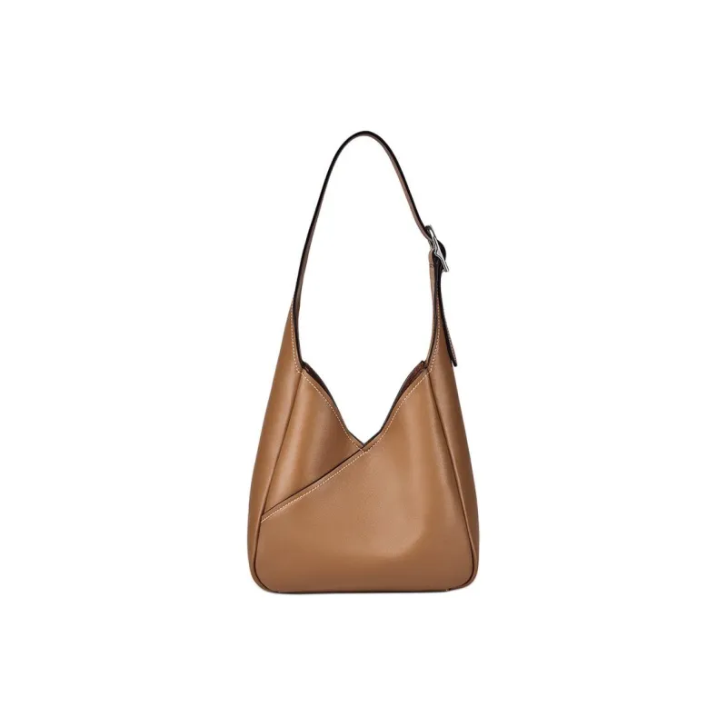 DISSONA Cow Leather Handbag, Shoulder Bag Small Size Women's Brown-0