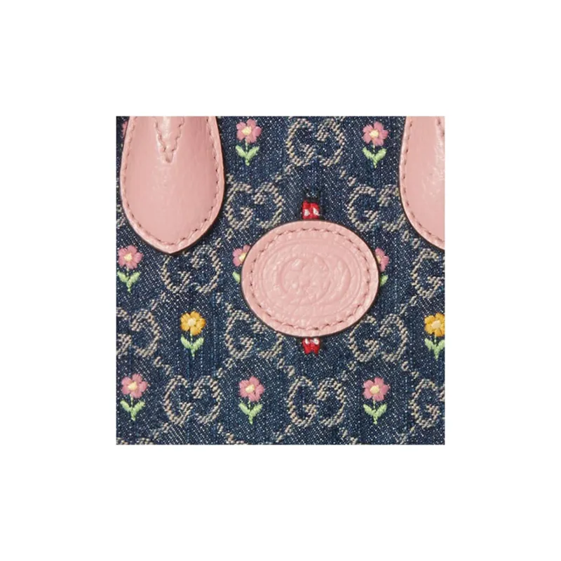 GUCCI Leather Tote Bag Shopping Bag Shoulder Bag Crossbody Bag Handbags Mini Women's Blue/Pink/Multicolor-7