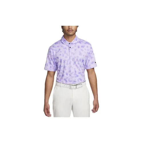 Nike Polo Shirts Men Purple Lilac Flower