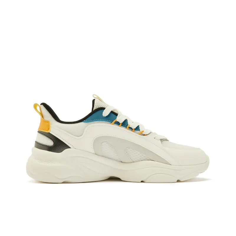 QIAODAN Non slip Lightweight Low Top Casual Shoes Men's Ivory-1