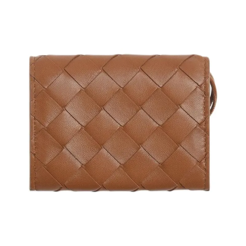 Bottega Veneta Andiamo Series Lambskin Wallet Trumpets Women's Cognac Brandy-1