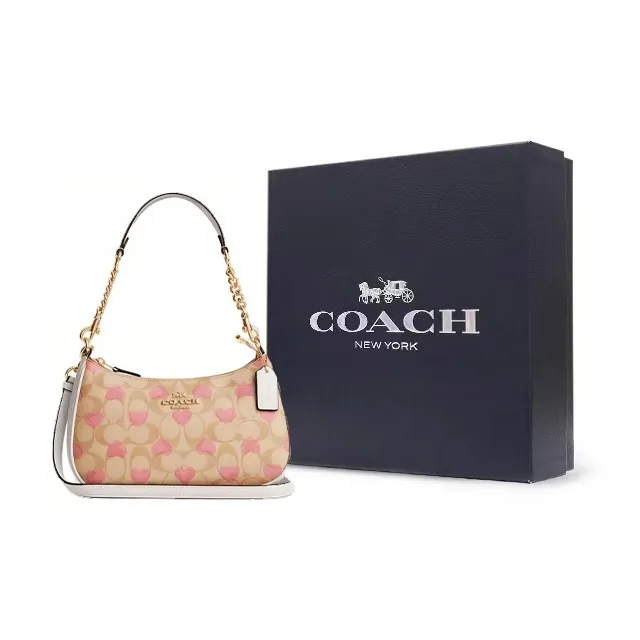COACH PVC With Skin Shoulder Bag, Crossbody Bag, Shoulder Bag Medium Size Women's Light Khaki-6
