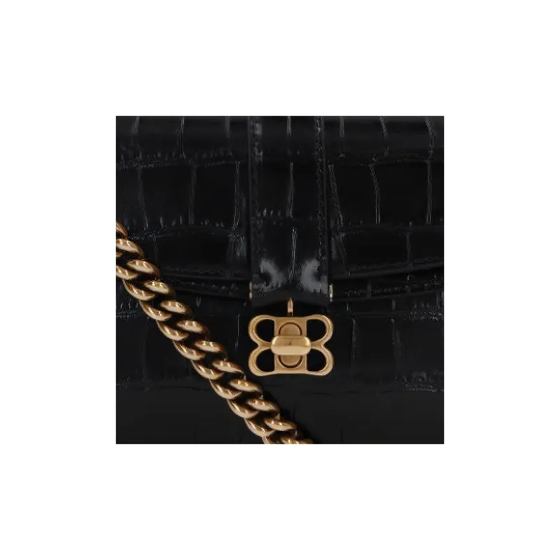 Balenciaga Calfskin Portable Crossbody Bag Shoulder Bag Women's Black-4