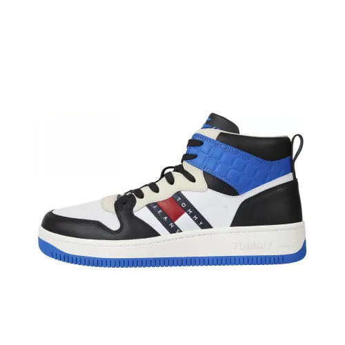 Tommy Hilfiger Skateboard Shoes Men High-Top Black/White/Blue