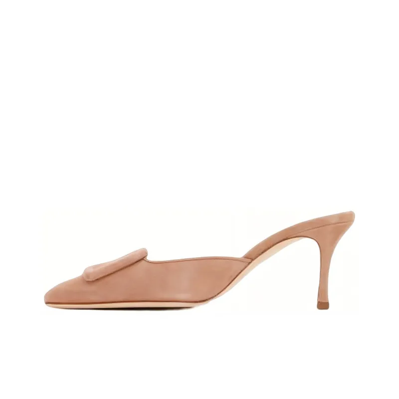 MANOLO BLAHNIK Maysale 70mm Buckled Suede Mules-3