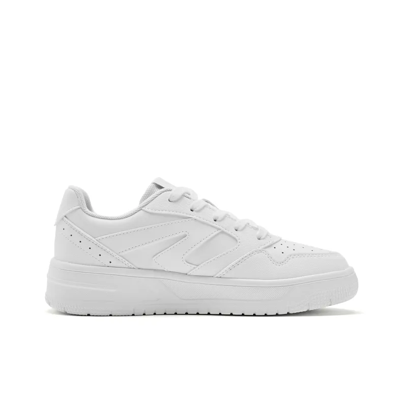 QIAODAN Anti Slip Wear Resistant Low Top Skateboard Shoes Men's White-1