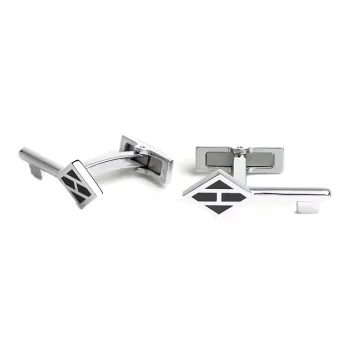 HERMES Metal Palladium-Plated Cufflinks Men's Black