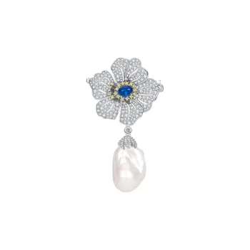 JAY S925 Silver Pearl Brooches Women's