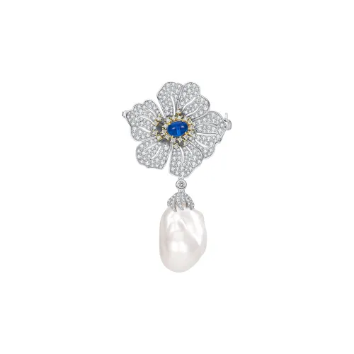 JAY S925 Silver Pearl Brooches Women's