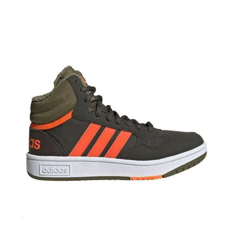 Hoops 3.0 Adidas Neo Mid J 'Shadow Olive Impact Orange'-1