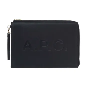 A.P.C PU Polyurethane Briefcases Clutches Women's Black