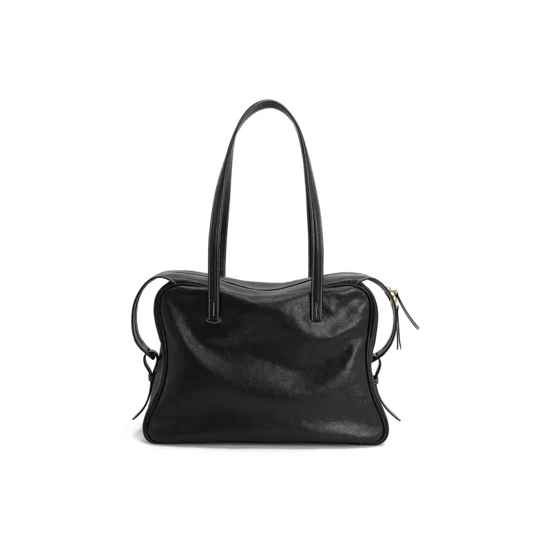 Clos Vegetable Tanned Cow Leather Commute One Shoulder Briefcase Women's Caramel Brown/Apricot/Black-14
