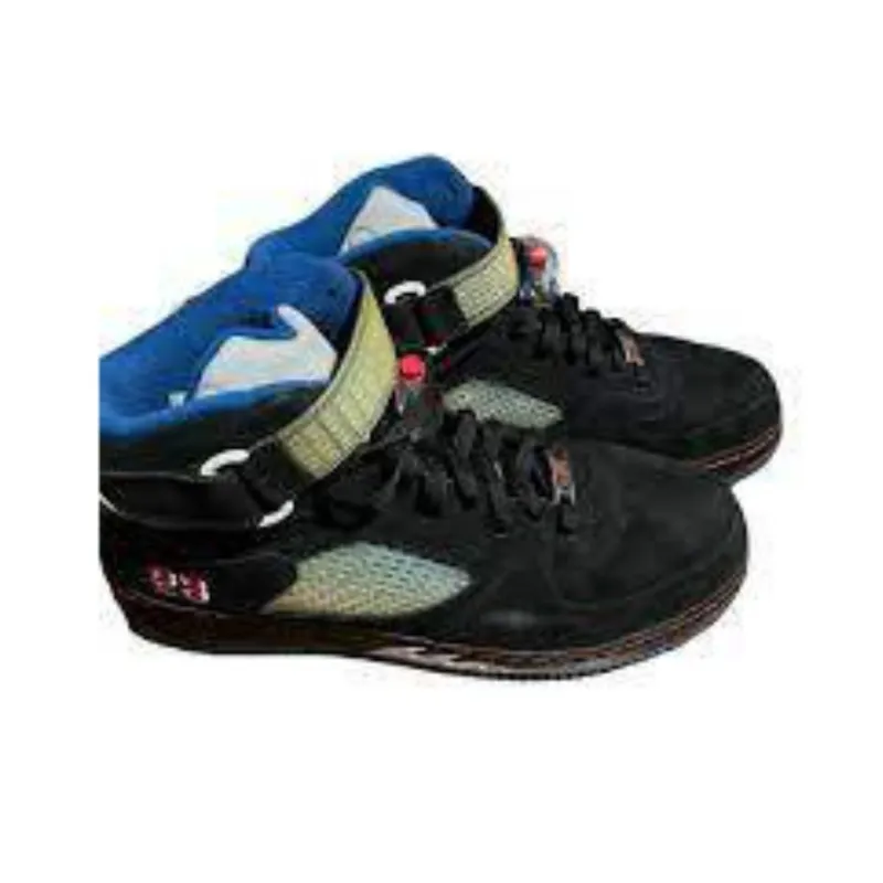 Jordan Ajf 5 Black Blue Ribbon Varsity Red-2