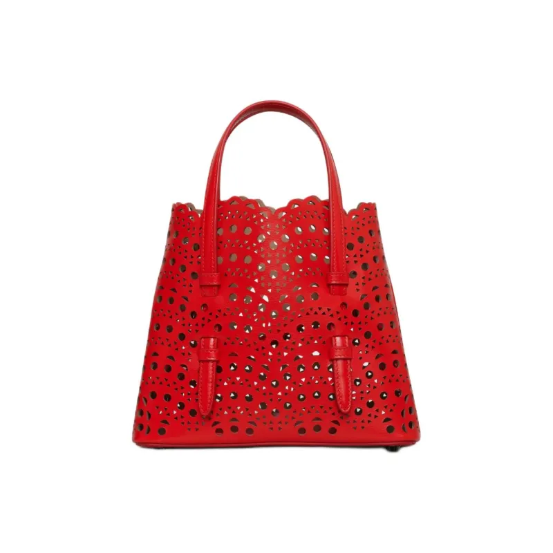Alaia Calfskin Handbag Women's Red-0