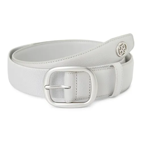 GFORE Solid Color Design Pin Buckle Leather Belts Men's White Width 3.5CM