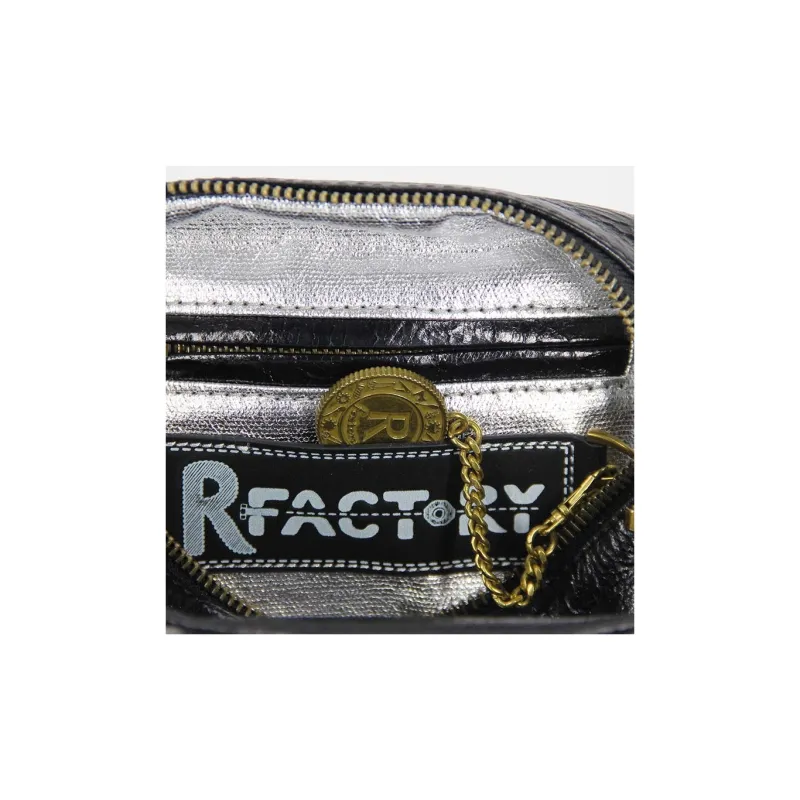 RFACTORY Cow Leather One Shoulder Handbag Trumpets Unisex Black-3