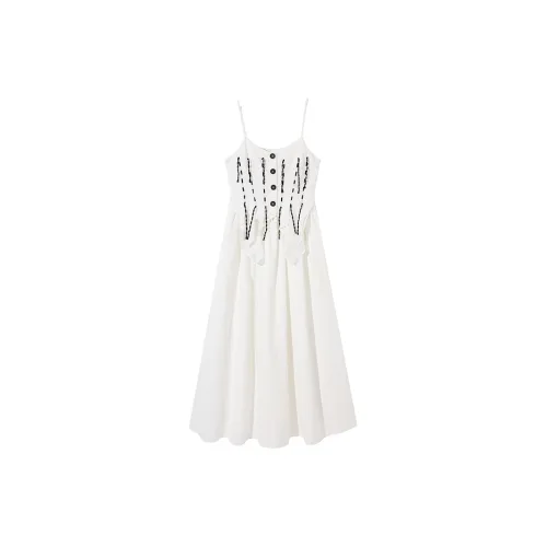 Ouyang Slip Dresses Women's Off White