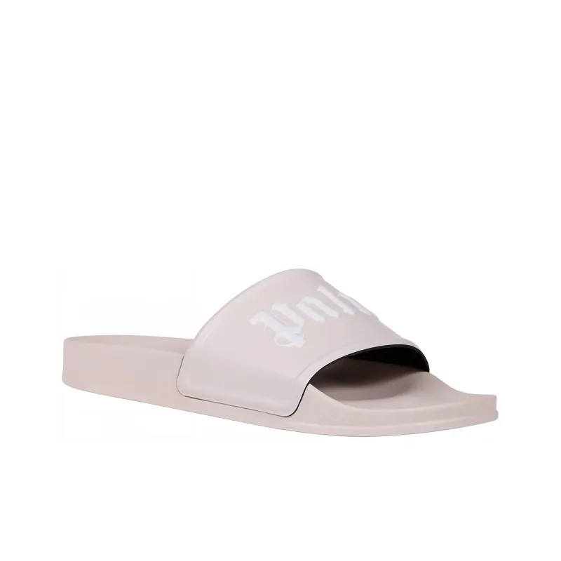 PALM ANGELS Logo Slide Beige White-2