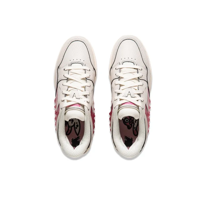 LiNing Wave Pro Cushioning Wear-Resistant Low-Top Skateboard Shoes Unisex Ecru/Fifi Pink-3