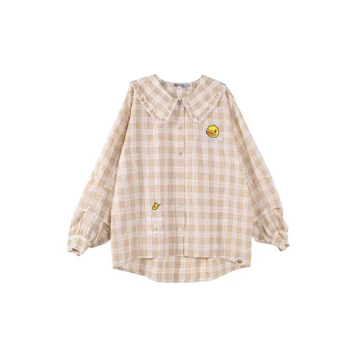 B.Duck Shirts Women's Yellow Check