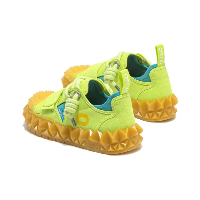 OETZI Low Top Skateboard Shoes Unisex Neon Green-2