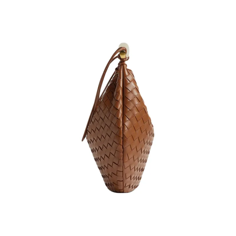 Bottega Veneta SARDINE Lambskin Handbag Medium Size Women's Brown-1