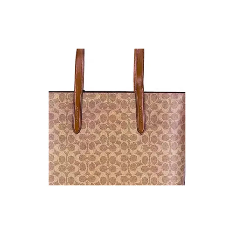 COACH Cow Leather Tote Bag Shopping Bag Handbag Shoulder Bag Women's Brown-3