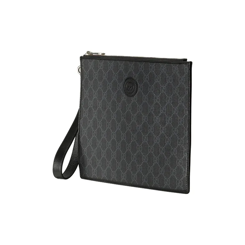 GUCCI Pouch With Interlocking G Black-1