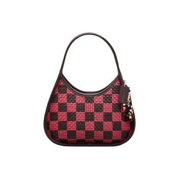 Coachtopia Ergo Recycled Leather Handbag Small Size Women's Ox Blood With Strawberry Mist