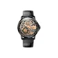 Black Case Rose Gold Black Leather