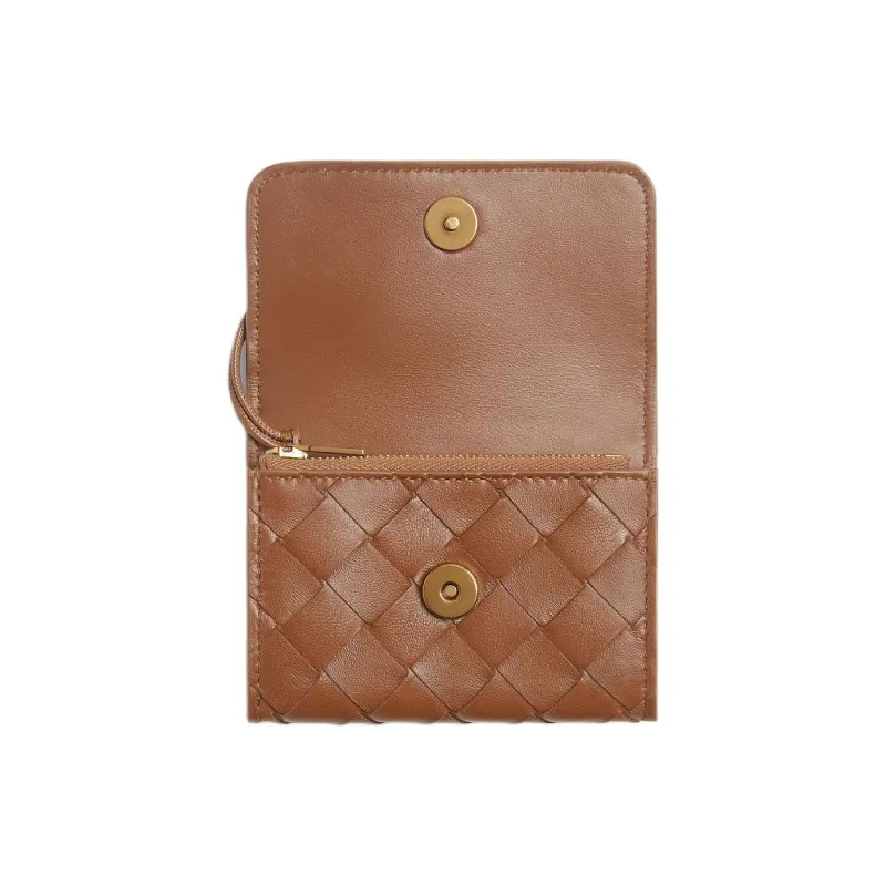 Bottega Veneta Andiamo Series Lambskin Wallet Trumpets Women's Cognac Brandy-2