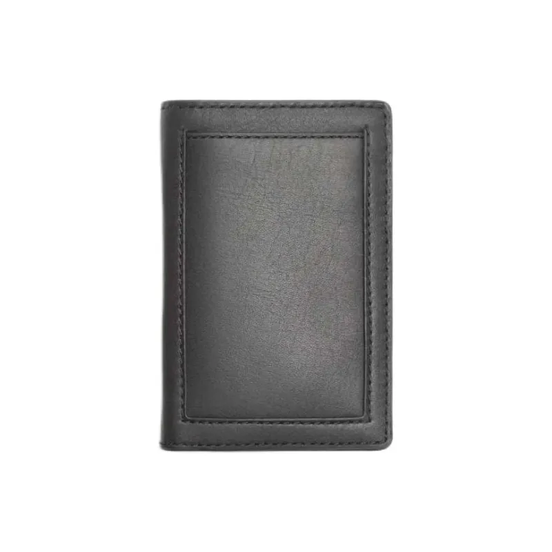 ZARA Cow Leather Card Holder Men's Black-0