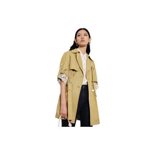 PSALTER Trench Coats Women's Mustard Yellow