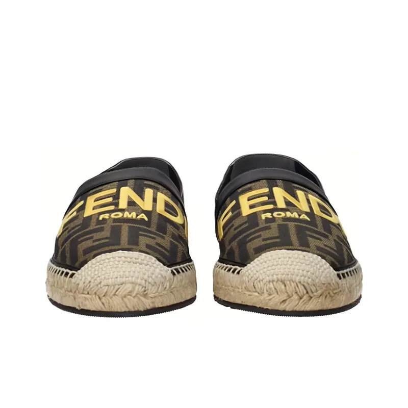 FENDI Espadrilles Men's Black Gold-3